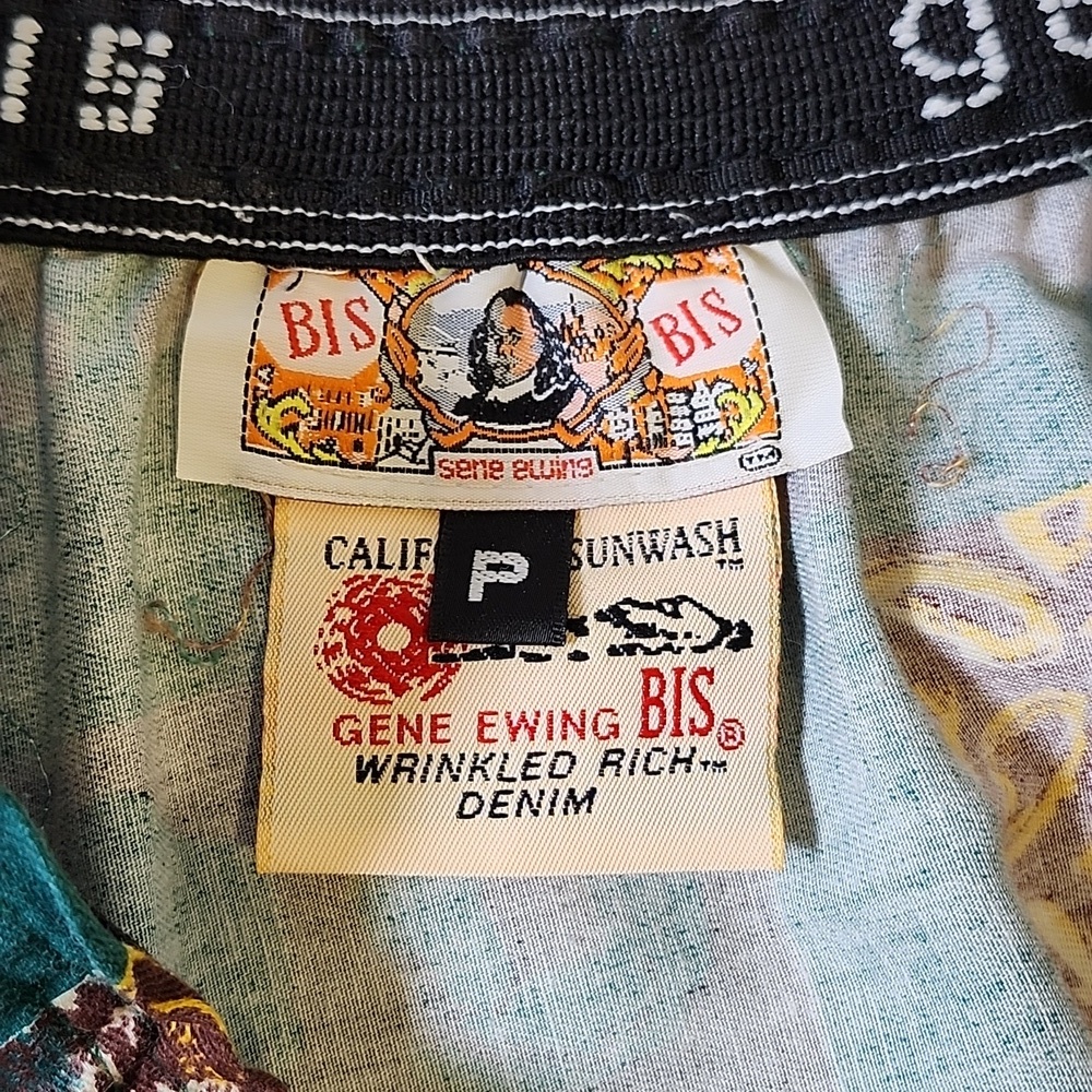 Gene Ewing BIS Vintage 80s Patchwork Print Circle Skirt Green Brown Size Small - Picture 5 of 10